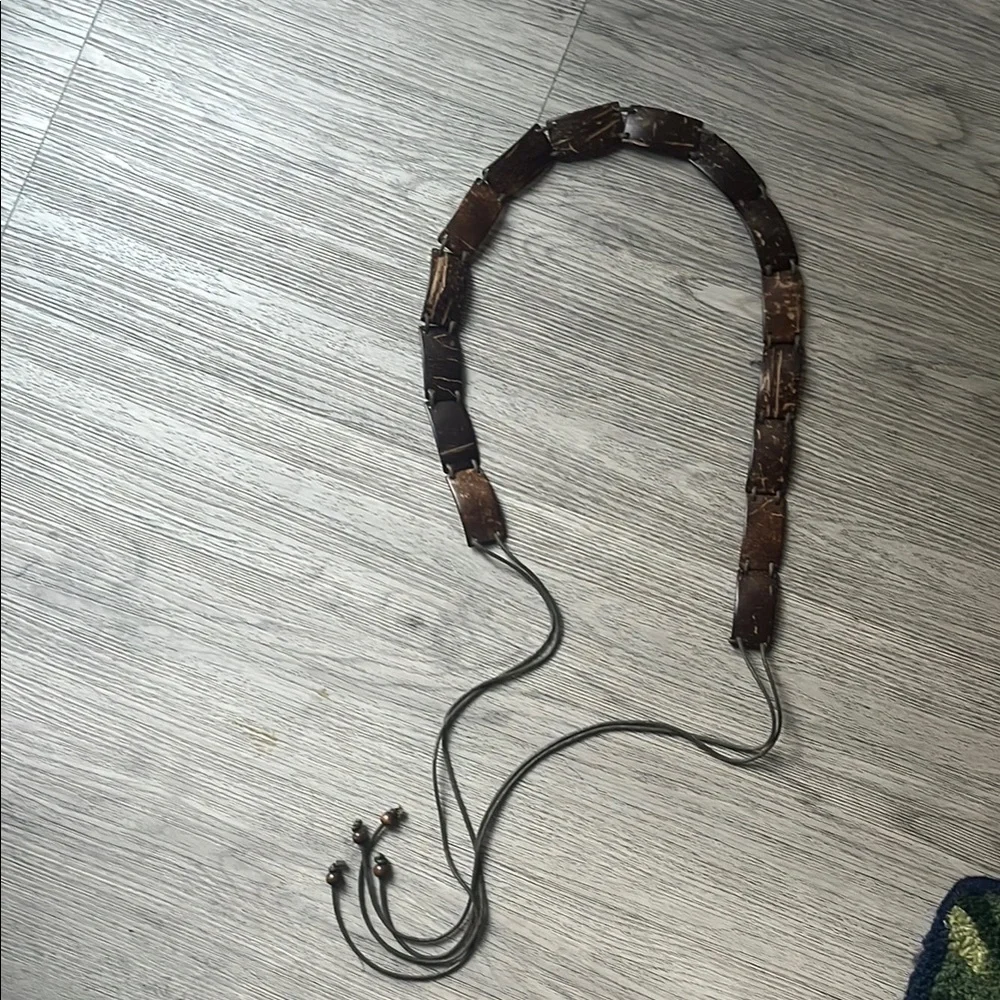 Brown coconut belt with Adjustable Cord